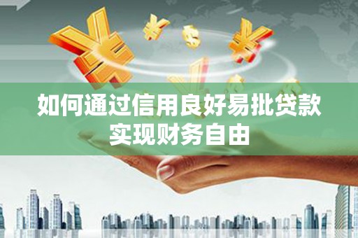 黄圃如何通过信用良好易批贷款实现财务自由
