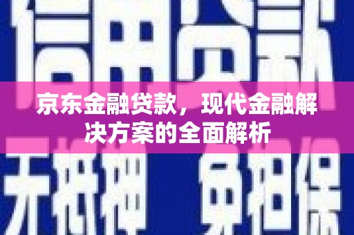 黄圃京东金融贷款，现代金融解决方案的全面解析