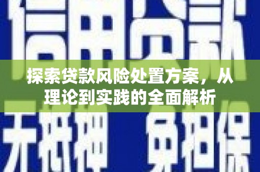 黄圃探索贷款风险处置方案，从理论到实践的全面解析