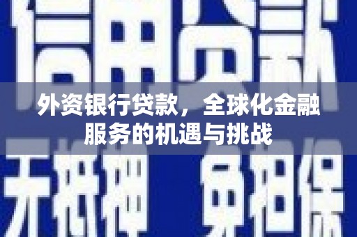 黄圃外资银行贷款，全球化金融服务的机遇与挑战